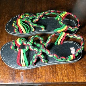 Women’s Rasta Colored Sandals Size~ 6 1/2